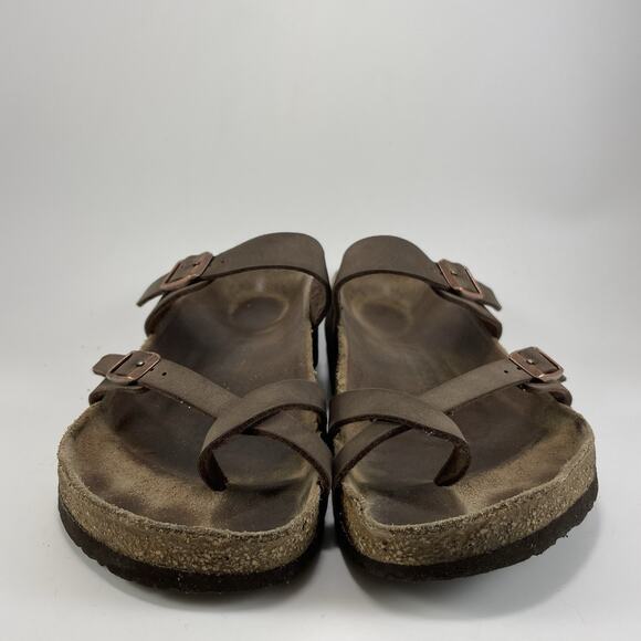 Birkenstock Mayari Toe Loop Sandals Womens Size 40 US Size 9-9.5 Brown Birkibuc - Picture 2 of 10